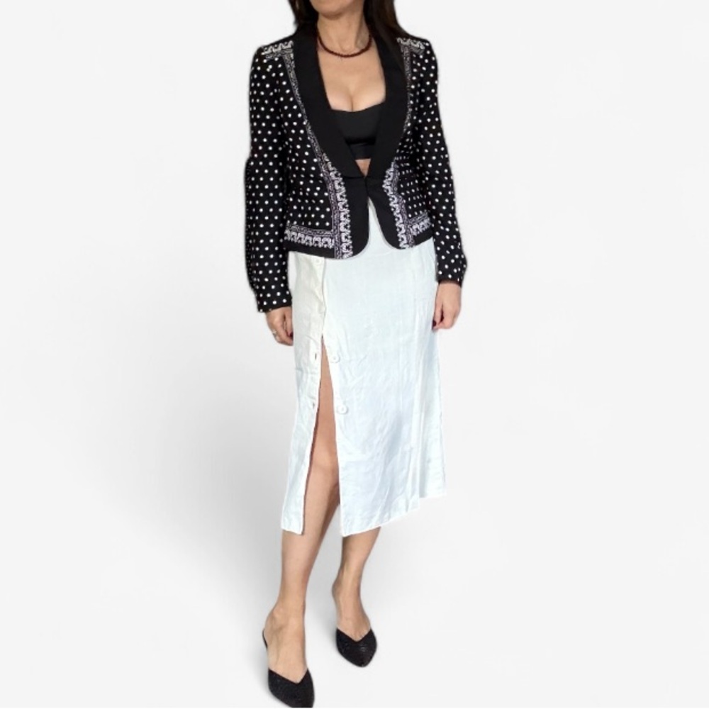 White House Black Market Polkadot Silk Blazer